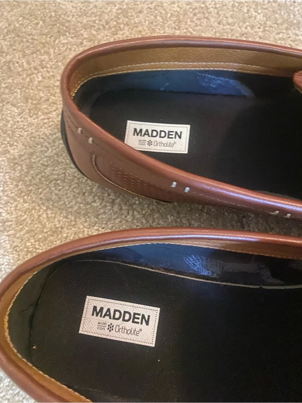 Steve Madden Tan/Brown Textured Slip-On Loafers